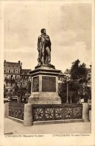 Ak Strasbourg Straßburg Elsass Bas Rhin, Kleber Denkmal