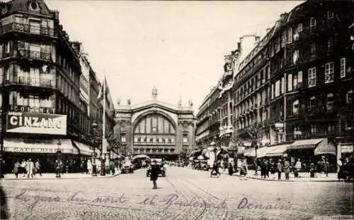 Ak Paris x, Gare du Nord, Boulevard Denain