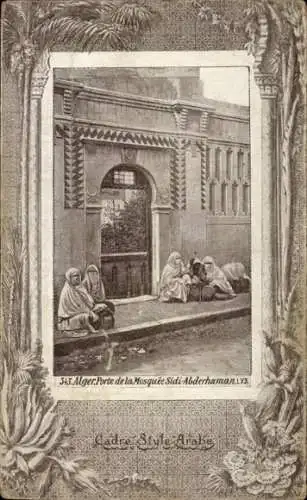 Passepartout Ak Algier Algier Algerien, Tür der Moschee von Sidi Abderhaman