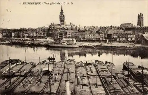 Ak Dunkerque Dünkirchen Nord, Vue Generale, Schiffe