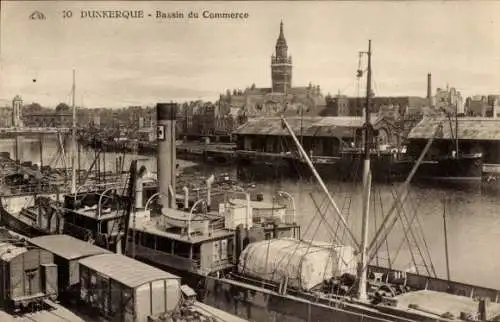 Ak Dunkerque Dünkirchen Nord, Bassin du Commerce, Turm