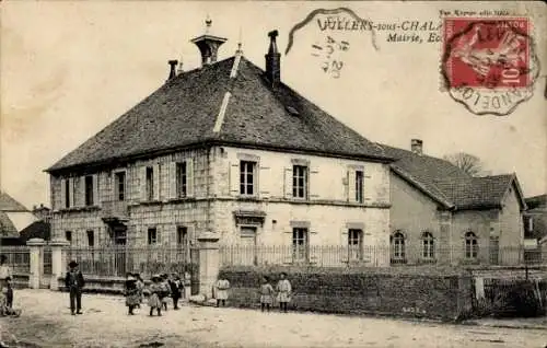 Ak Villers sous Chalamont Doubs, Rathaus, Schule