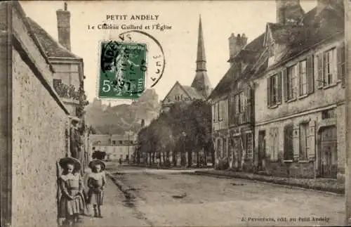 Ak Petit Andely Eure, Chateau Gaillard, Kirche