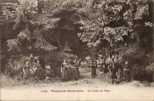 Ak Lure Haute Saône, Pensionnat Sainte Anne, Un Coin du Parc