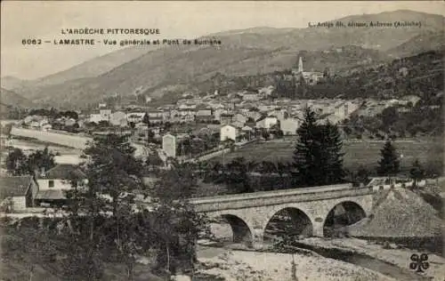 Ak Lamastre Ardèche, Gesamtansicht, Pont de Sumene