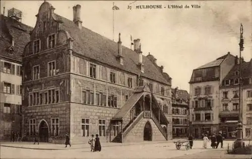 Ak Mulhouse Mülhausen Elsass Haut Rhin, Rathaus