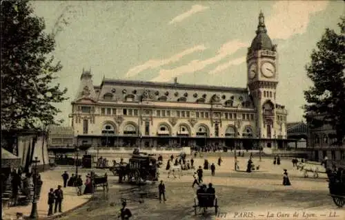 Ak Paris XII, Gare de Lyon