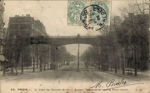 Ak Paris XII Reuilly, Avenue Daumesnil, Pont du Chemin de Fer