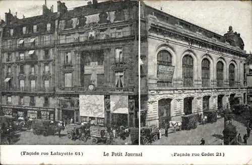 Ak Paris IX, Le Petit Journal, Rue Lafayette 61, Fassade Rue Cadet 21