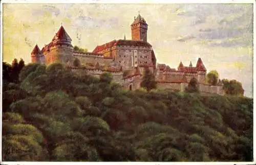 Künstler Ak Hoffmann, H., Orschwiller Orschweiler Elsass Bas Rhin, Hohkönigsburg