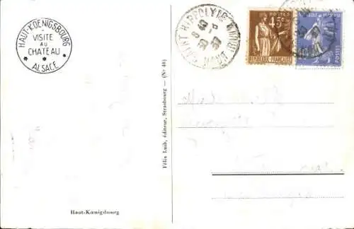 Künstler Ak Hoffmann, H., Orschwiller Orschweiler Elsass Bas Rhin, Hohkönigsburg