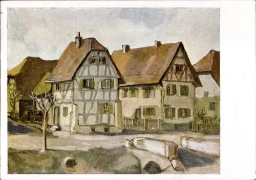 Künstler Ak Hirtzbach Hirzbach Elsass Haut Rhin, Häuser