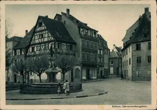 Ak Colmar Kolmar Elsass Haut Rhin, Schwarzenbergplatz
