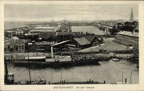 Ak Bremerhaven, Geeste, Hafen, Schiff