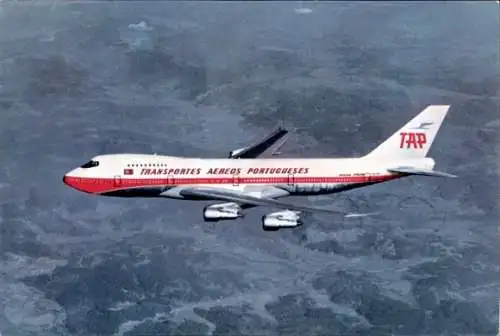 Ak Passagierflugzeug Boeing 747 B Navigator Jet, TAP Airlines, QSL Funker CT1GP, Francisco Pinheiro