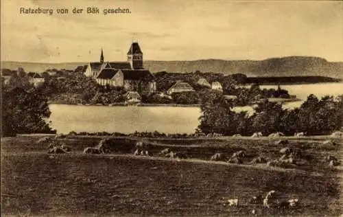 Ak Ratzeburg im Herzogtum Lauenburg, Blick von der Bäk
