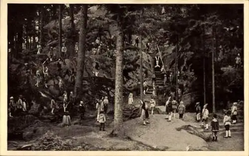 Ak Wunsiedel in Oberfranken, Naturbühne Luisenburg, Die Losburg, Gnomenszene