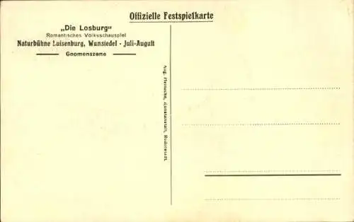 Ak Wunsiedel in Oberfranken, Naturbühne Luisenburg, Die Losburg, Gnomenszene