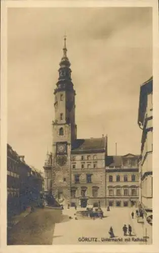 Ak Görlitz in der Lausitz, Untermarkt, Rathaus