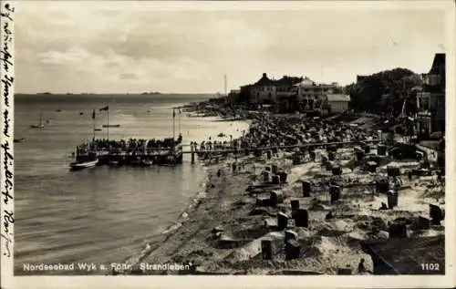 Ak Wyk auf Föhr Nordfriesland, Strand