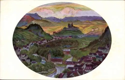 Ak Schwäbisch Hall in Württemberg, Blick von Schöneck, Komburg