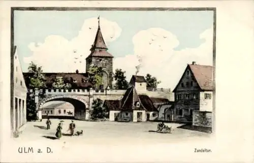 Ak Ulm an der Donau, Zundeltor