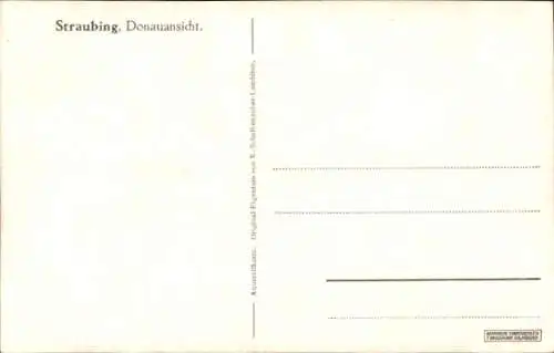 Ak Straubing an der Donau Niederbayern, Donauansicht, Teilansicht