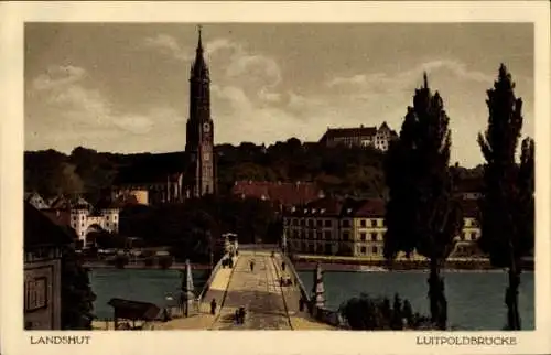 Ak Landshut in Niederbayern, Luitpoldbrücke