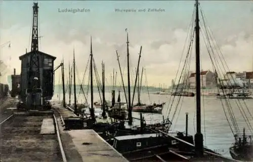 Ak Ludwigshafen am Rhein, Zollhafen