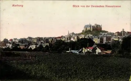 Ak Marburg an der Lahn, Blick von der Deutschen Hausstraße