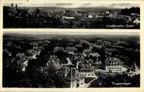 Ak Grafenwöhr in der Oberpfalz Bayern, Truppenlager, Panorama