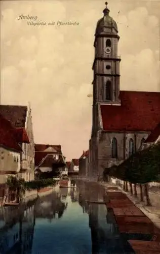 Ak Amberg in der Oberpfalz Bayern, Vils, Pfarrkirche