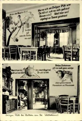 Ak Haltern am See, Gasthaus Drügen Putt, Innenansicht, Tankbahnhof