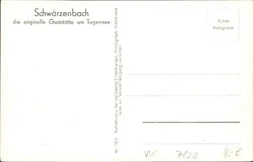 Ak Schwärzenbach Gmund am Tegernsee Oberbayern, Originelle Gaststätte