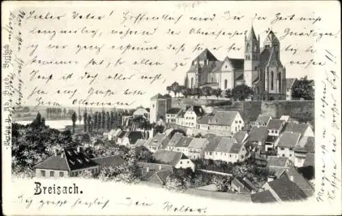 Ak Breisach am Oberrhein, Teilansicht, Kirche