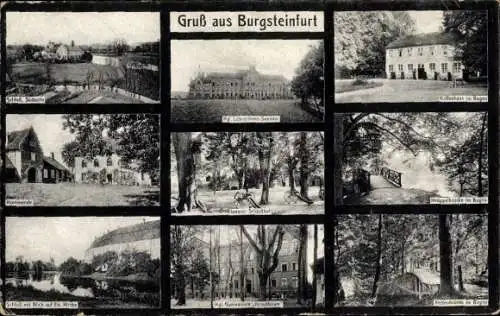 Ak Burgsteinfurt Steinfurt im Münsterland, Kaffeehaus, Krüppebrücke, Schloss, königliches Gymnasium