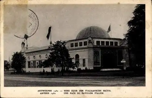 Ak Antwerpen Antwerpen Flandern, Eine Seite des italienischen Pavillons, Weltausstellung 1930