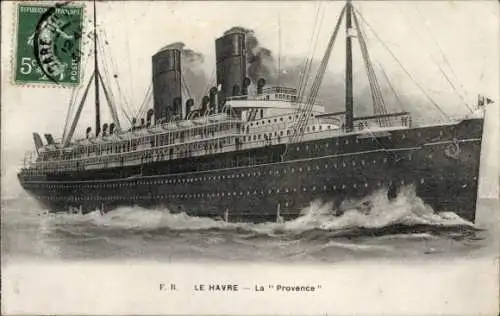 Ak Dampfer La Provence, CGT, French Line