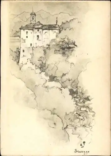 Künstler Ak Pieck, Anton, Brissago Lago Maggiore Kanton Tessin, Landschaft mit Kloster