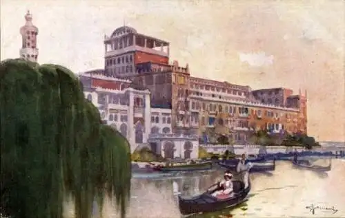 Künstler Ak Lido di Venezia Veneto, Grand Hotel Excelsior