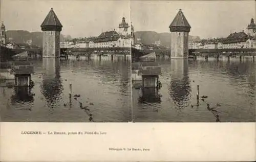 Stereo Ak Stadt Luzern, La Reuse, prise du Pont du Lac