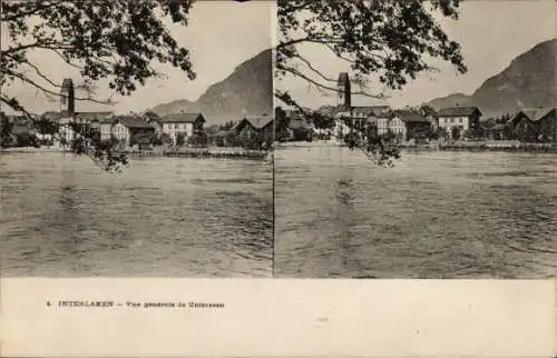 Stereo Ak Unterseen Kanton Bern, Gesamtansicht