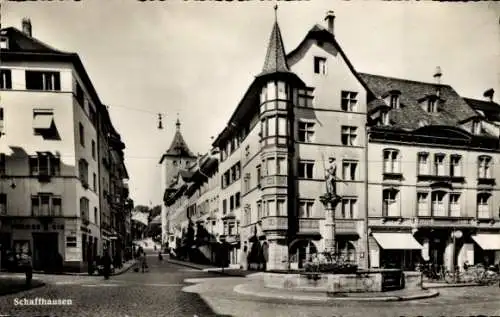 Ak Schaffhausen am Rhein Schweiz, Straßenpartie