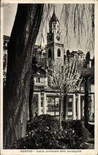 Ak Meran Merano Südtirol, Teilansicht, Glockenturm