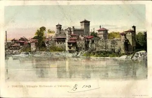 Ak Torino Turin Piemonte, Blick zum Schloss