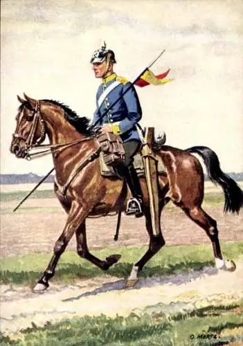 Künstler Ak Merté, Oskar, 2. Badisches Dragoner-Regiment Nr. 21