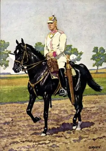 Künstler Ak Merté, Oskar, Kürassier-Regiment Königin Nr. 2