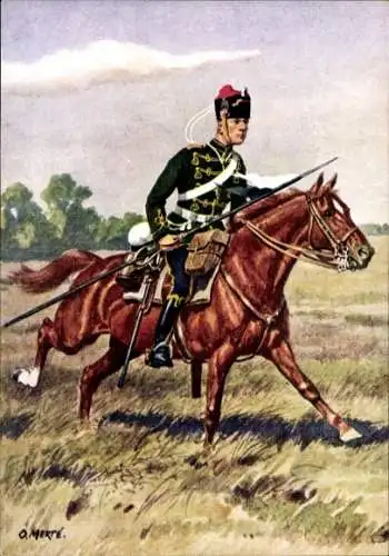 Künstler Ak Merté, Oskar, Magdeburgisches Husaren-Regiment Nr. 10