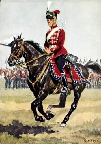 Künstler Ak Merté, Oskar, Husaren-Regiment Fürst Blücher von Wahlstatt Nr. 5