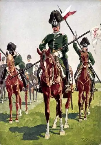 Künstler Ak Döbrich-Steglitz, Leib-Dragoner-Regiment Nr. 24